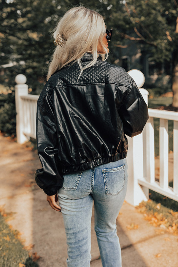 The Crescent Faux Leather Jacket Image - 4