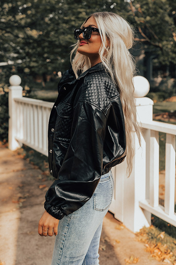 The Crescent Faux Leather Jacket Image - 3