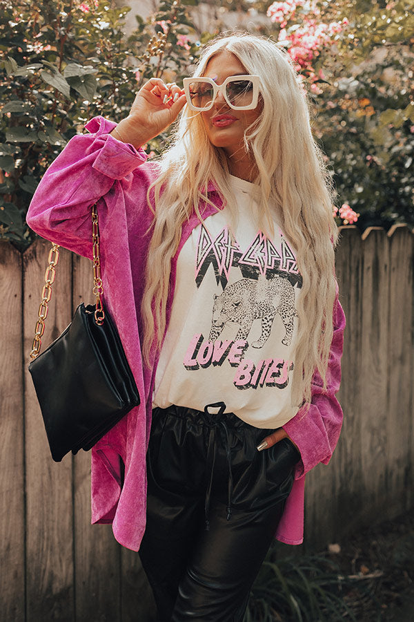 Def Leppard Love Bites Distressed Graphic Tee Image - 1