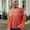 Cocoa Casual Waffle Knit Shift Top In Scarlet Image - 1