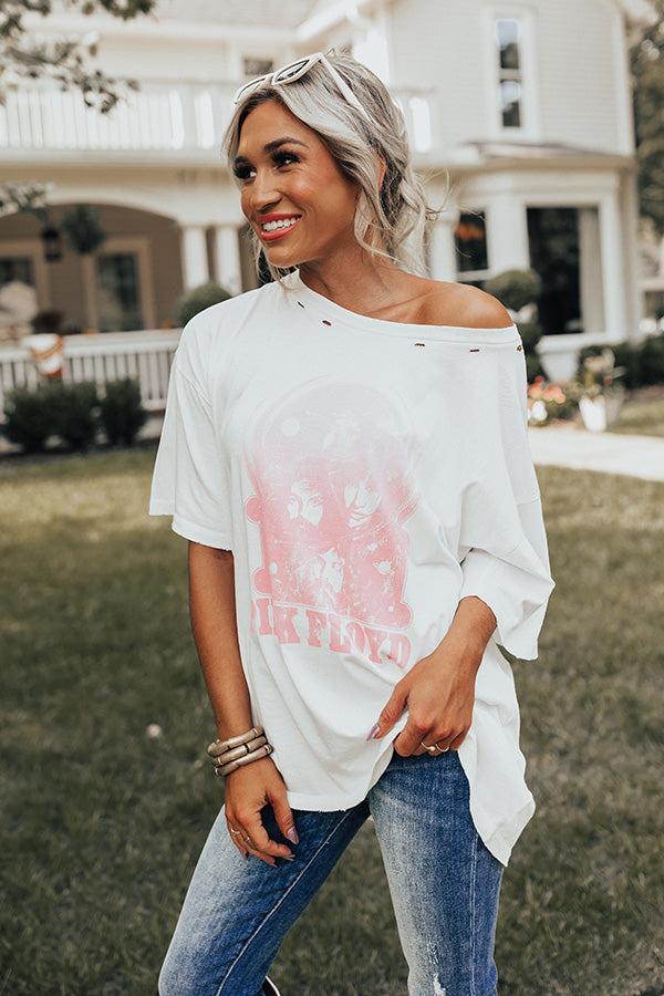 Pink Floyd Portrait Distressed Graphic Tee Image - 2