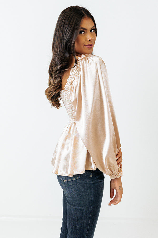 Genuine Reaction Babydoll Top In Champagne Image - 3