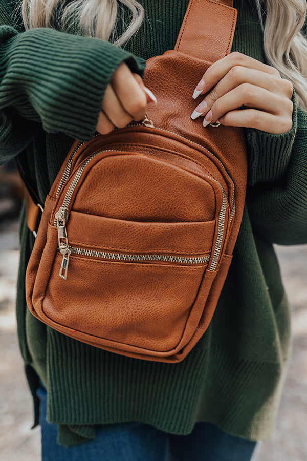 Highway Home Faux Leather Sling Backpack In Maple Image - 2