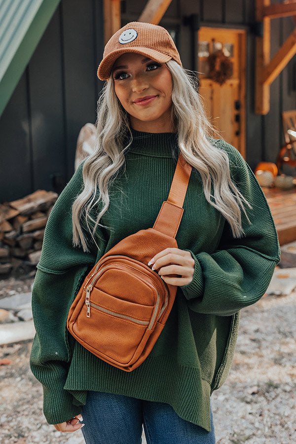 Highway Home Faux Leather Sling Backpack In Maple Image - 1