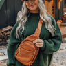 Highway Home Faux Leather Sling Backpack In Maple Image - 1