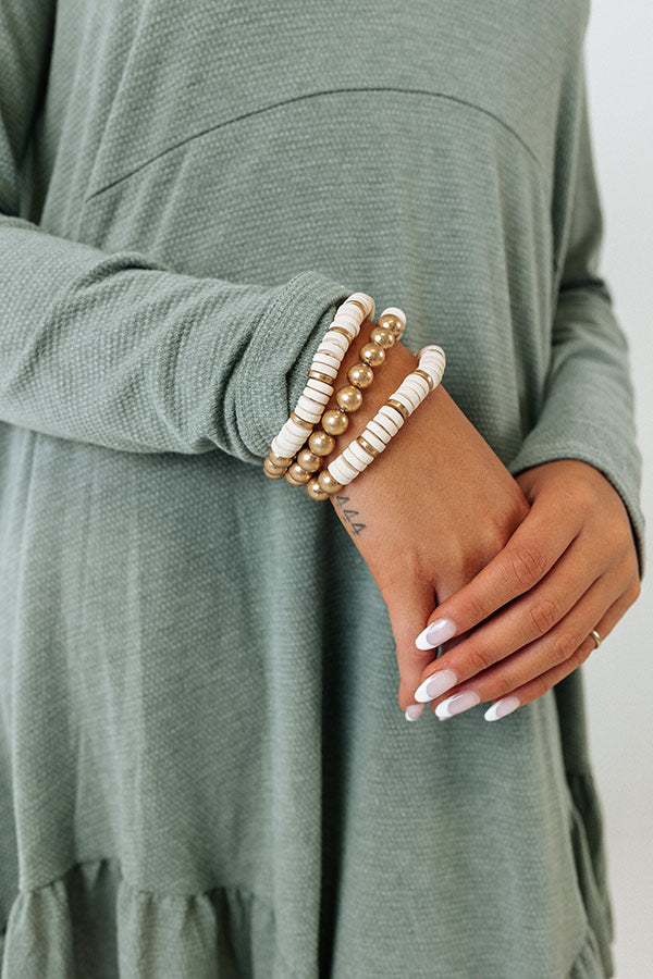 Speak Up Bracelet Set In Cream Image - 2
