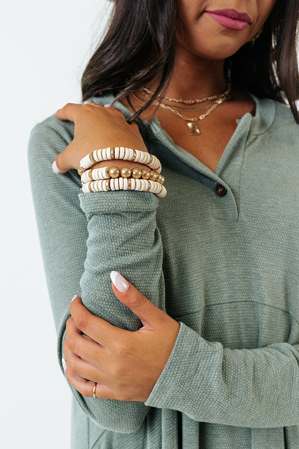 Speak Up Bracelet Set In Cream Image - 1