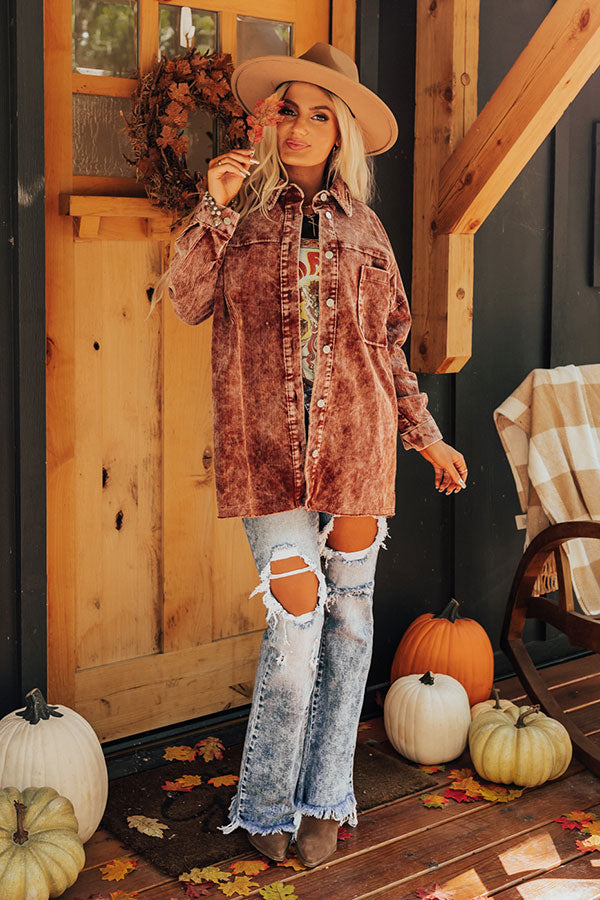 Sugar And Cider Corduroy Jacket In Dark Rust Image - 1
