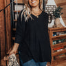 Bonfire Date Waffle Knit Tunic In Black Curves Image - 1