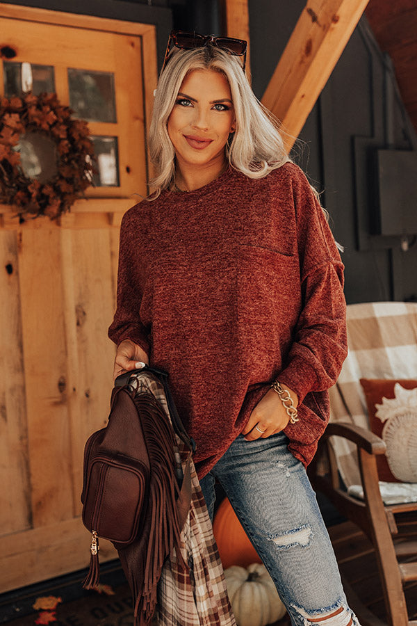 Upstate Cozy Shift Sweater In Wine Image - 1