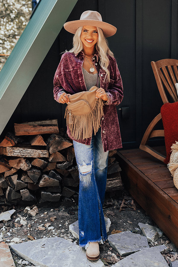 Sugar And Cider Corduroy Jacket In Purple Image - 2