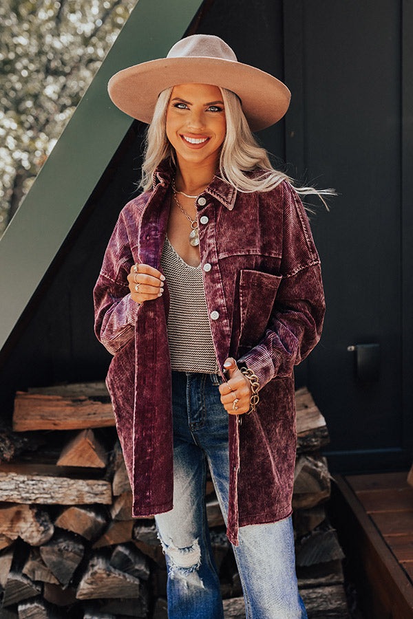 Sugar And Cider Corduroy Jacket In Purple Image - 1