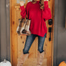 Full Of Warmth Tunic Sweater In Red Image - 1