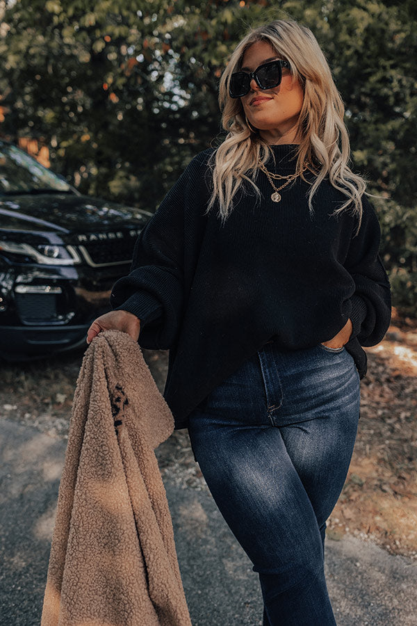 Full Of Warmth Tunic Sweater In Black Curves Image - 3