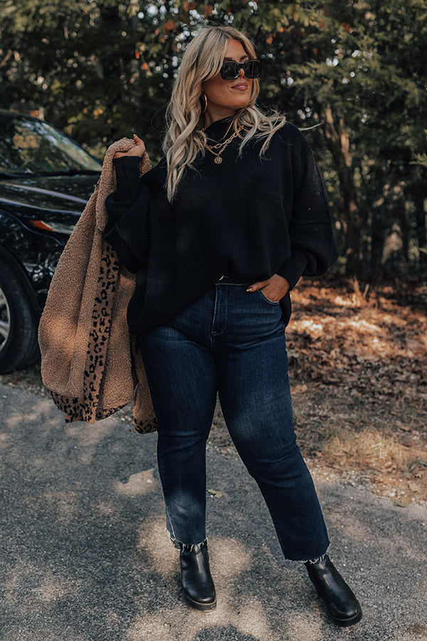 Full Of Warmth Tunic Sweater In Black Curves Image - 4
