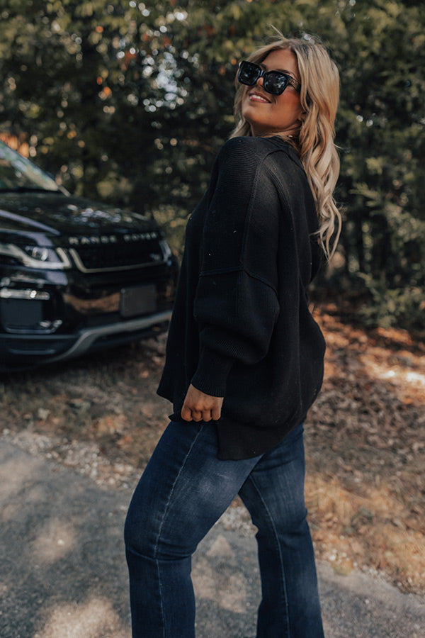 Full Of Warmth Tunic Sweater In Black Curves Image - 5