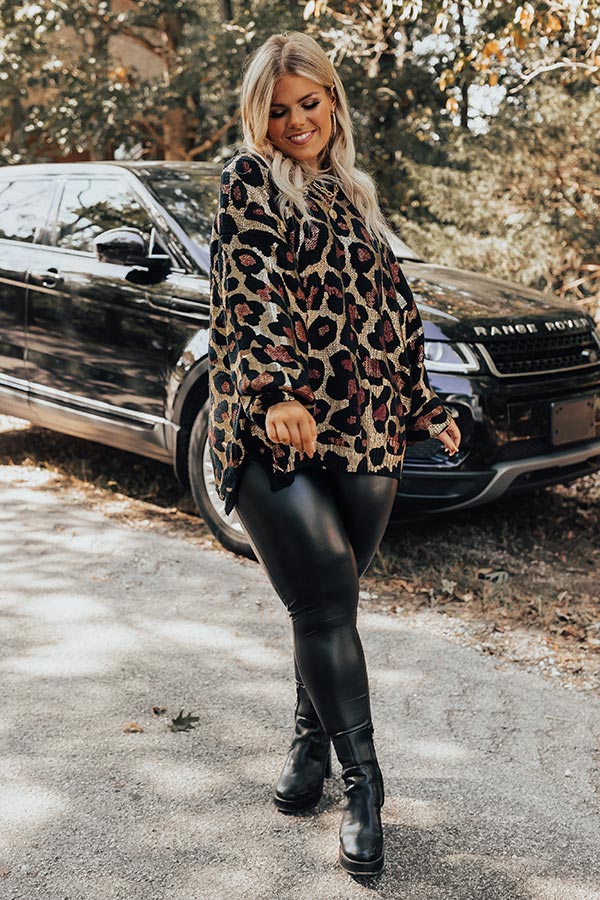 Pleasant Surprise Leopard Sweater Curves Image - 1