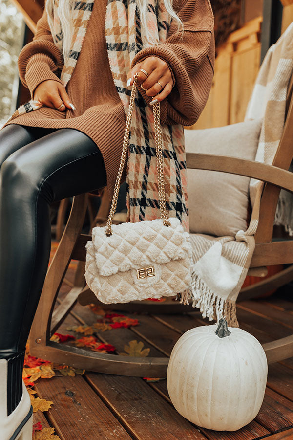 Forever Falling In Love Plush Purse In Cream Image - 1