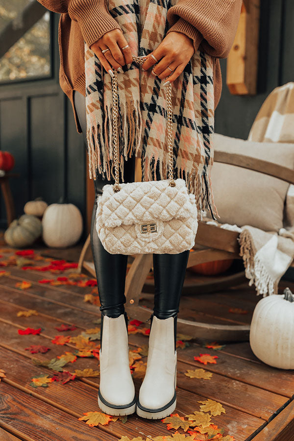 Forever Falling In Love Plush Purse In Cream Image - 2