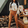 The Jora Faux Leather High Waist Legging In Camel Image - 1