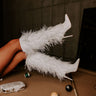The Leonie Feather Knee High Boot In White Image - 1