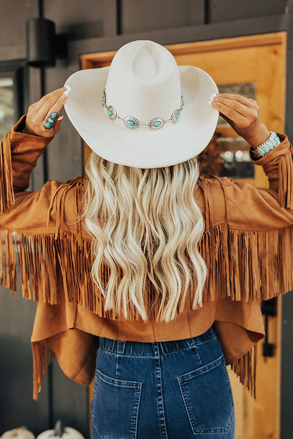 Driving North Faux Suede Cowboy Hat In Stone Image - 1