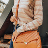 Locking Eyes Quilted Faux Leather Purse In Pumpkin Image - 1