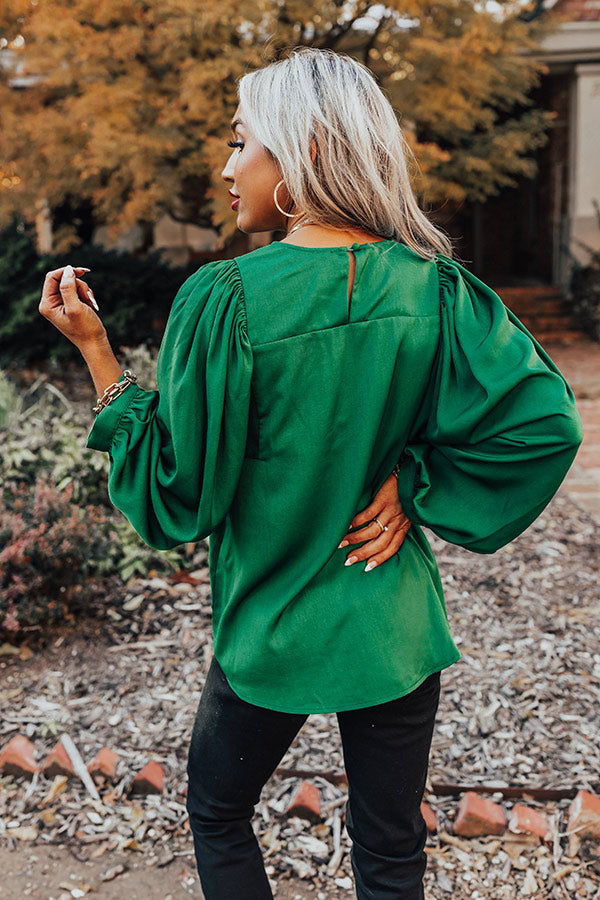 Charming Days Shift Top In Hunter Green Image - 5