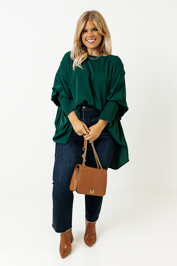 Let It Be Shift Top In Hunter Green Curves Image - 2