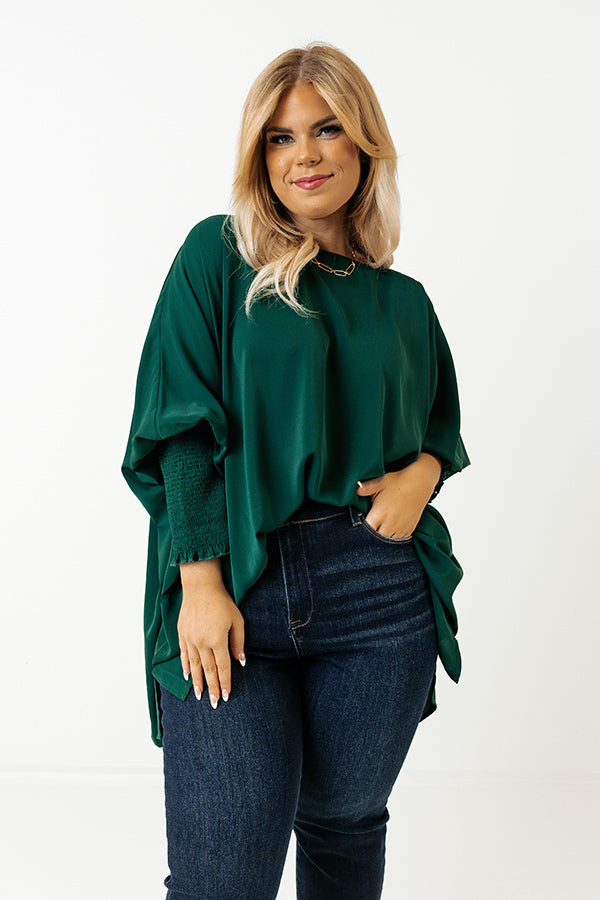 Let It Be Shift Top In Hunter Green Curves Image - 1