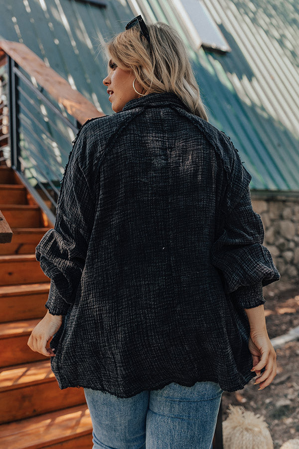 Autumn Brunch Button Up In Vintage Black Curves Image - 1