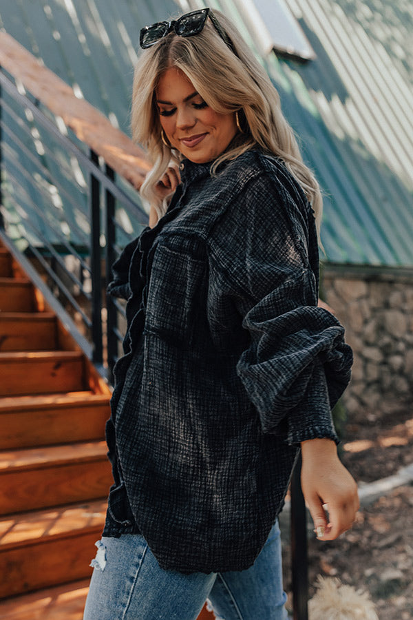 Autumn Brunch Button Up In Vintage Black Curves Image - 1