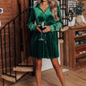 Apple Cider Sips Velvet Dress In Green Image - 1