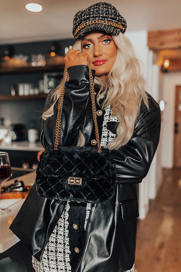 Forever Falling In Love Plush Purse In Black Image - 1