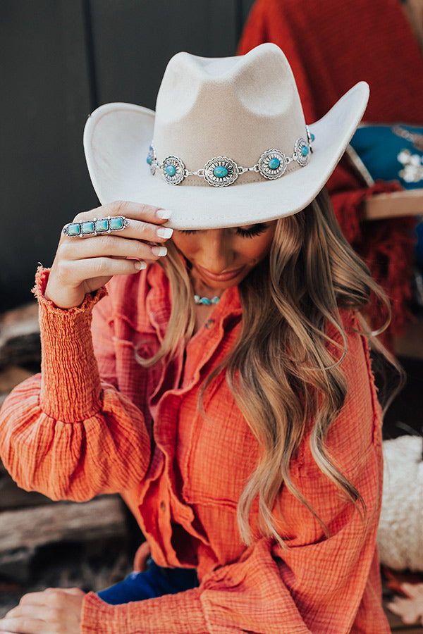 Driving North Faux Suede Cowboy Hat In Light Warm Taupe Image - 2