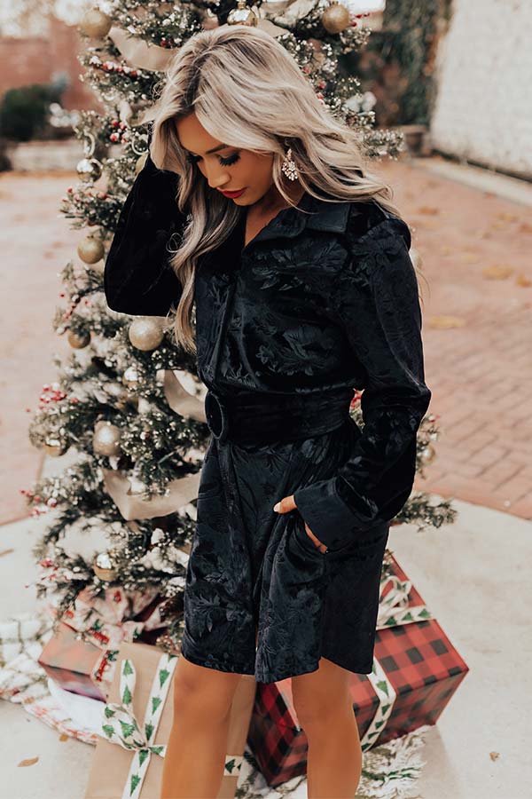 Downtown Elegance Velvet Dress Image - 2