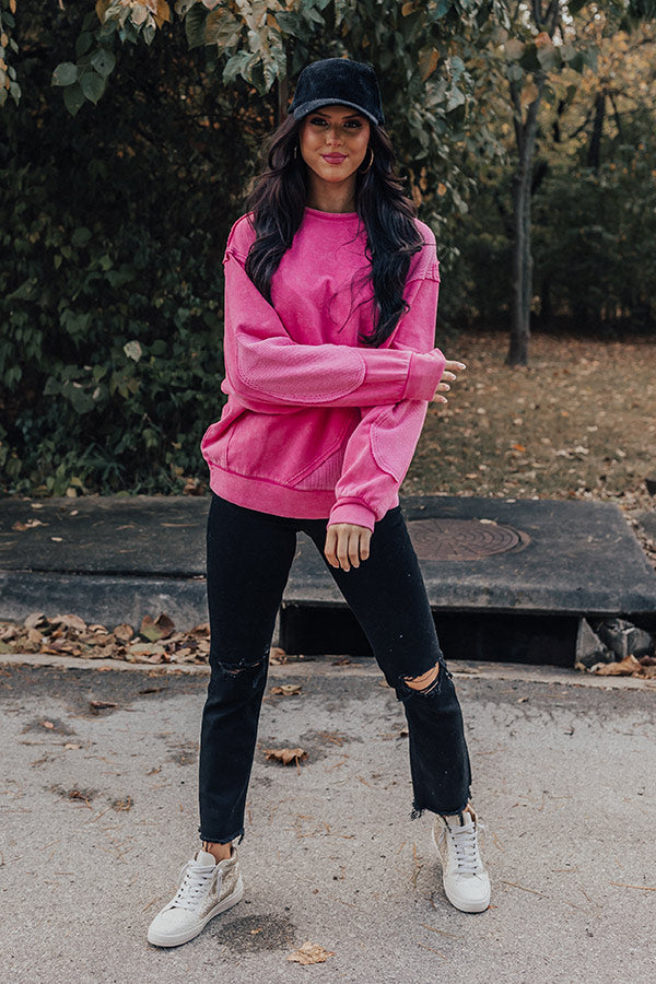 Espresso Run Sweater In Hot Pink Image - 2