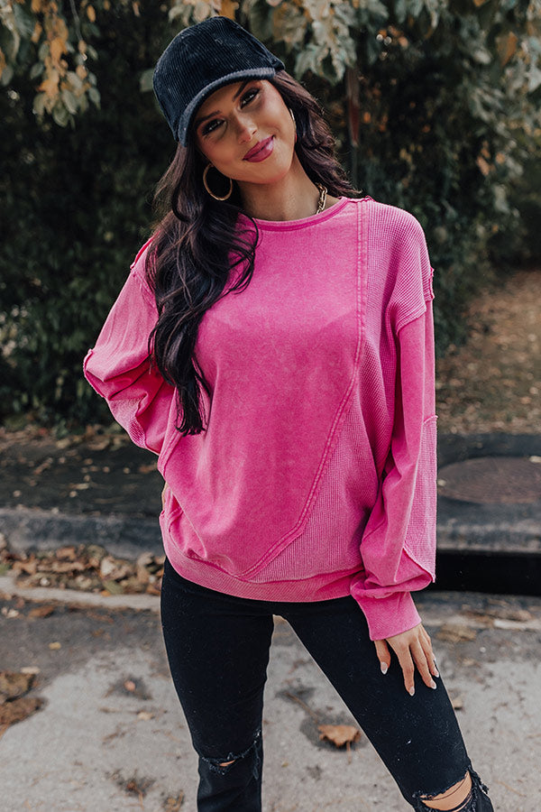 Espresso Run Sweater In Hot Pink Image - 1