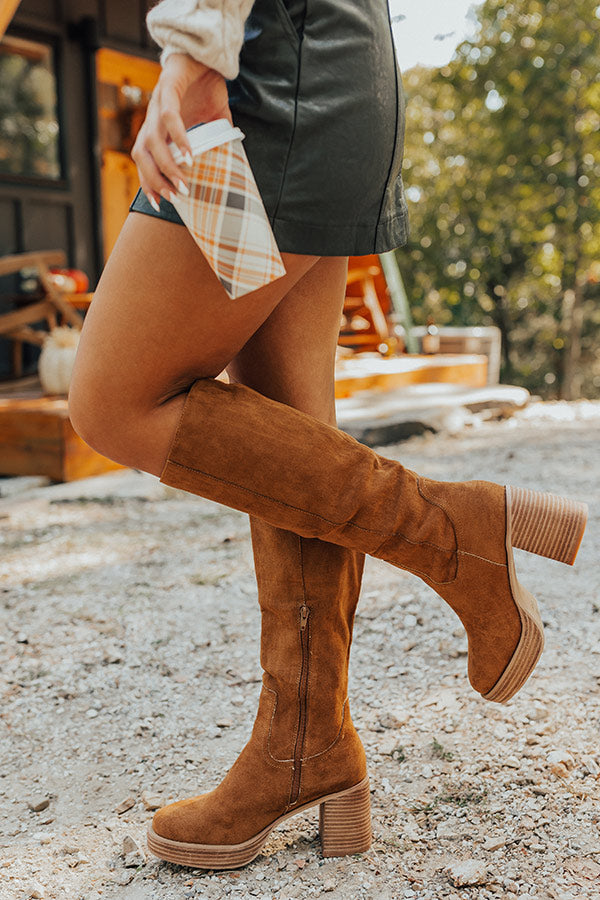 The Amy Faux Suede Boot In Camel
