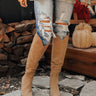 The Spell Faux Suede Over The Knee Boot In Khaki Image - 1