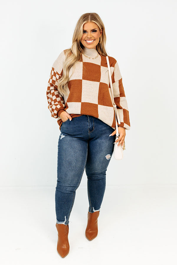Driving North Checkered Sweater Curves Image - 1