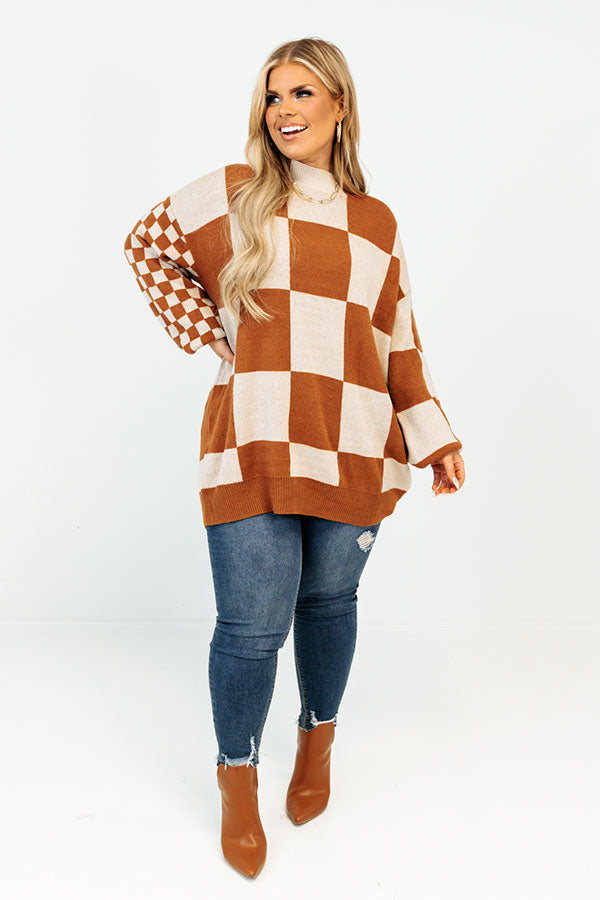 Driving North Checkered Sweater Curves Image - 2