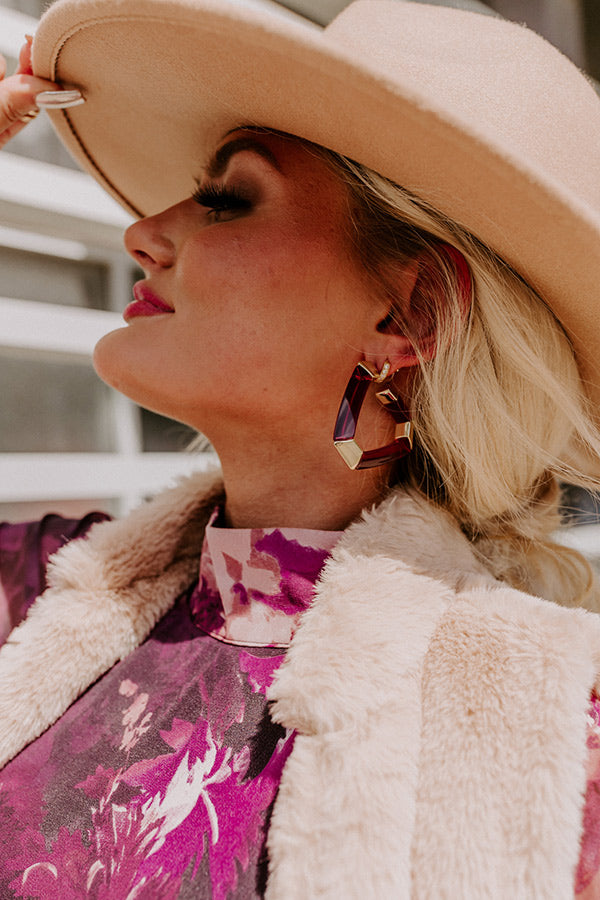 Kendra Scott Arden Gold Statement Hoop Earrings in Orchid Mix Image - 1