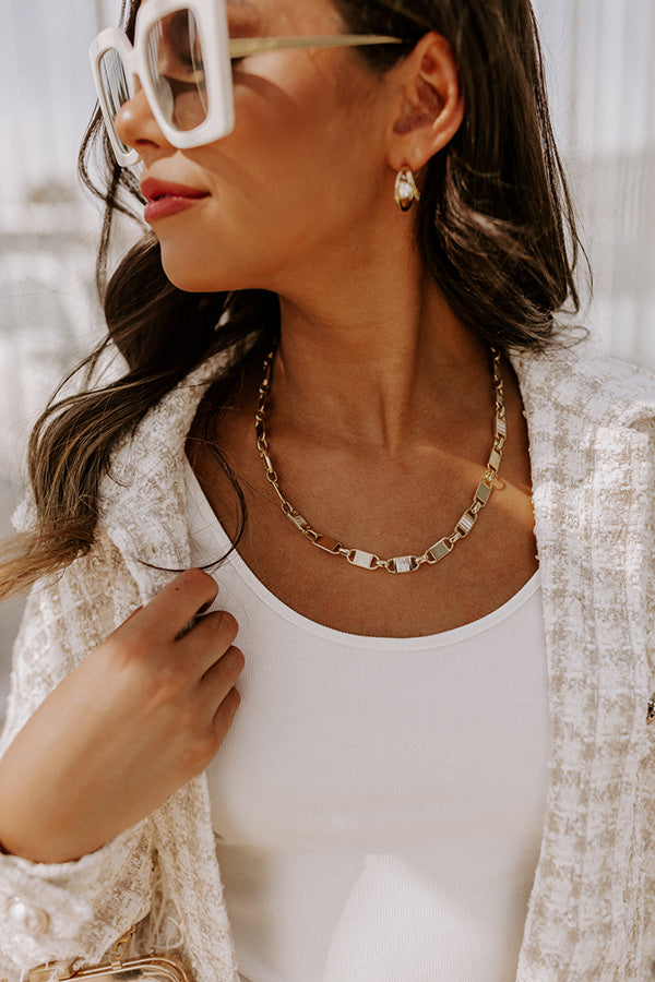 Kendra Scott Jessie Gold Chain Necklace in White Crystal Image - 1