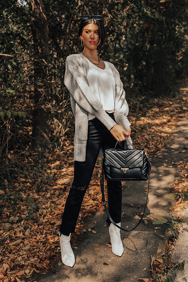 Most Likely To Fall In Love Cardigan In Grey Image - 1