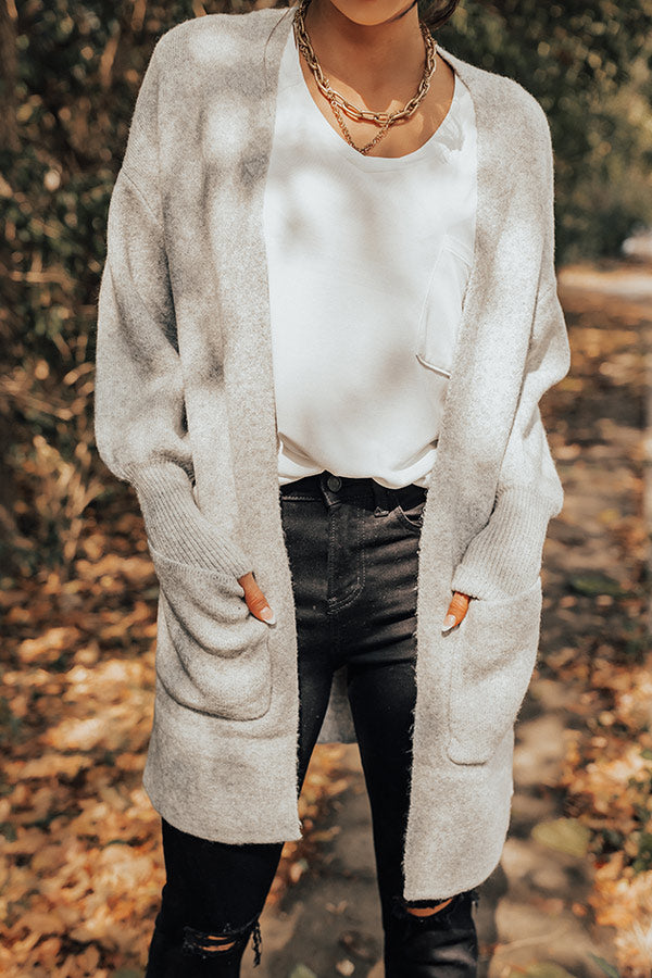 Most Likely To Fall In Love Cardigan In Grey Image - 4