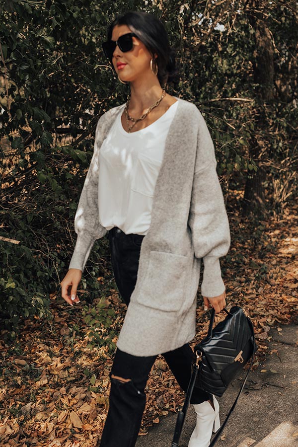 Most Likely To Fall In Love Cardigan In Grey Image - 5
