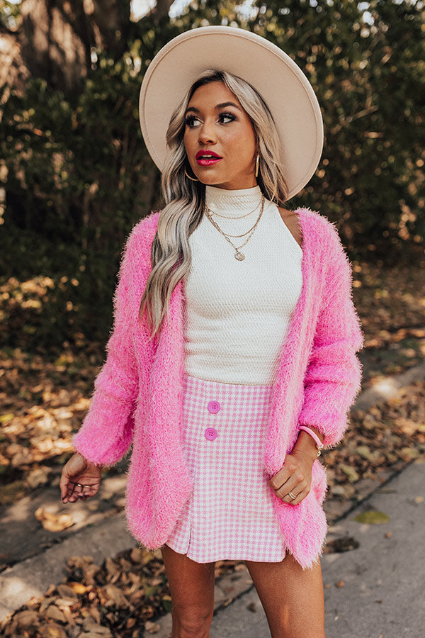 Cuddle So Close Eyelash Knit Cardigan In Pink Image - 2