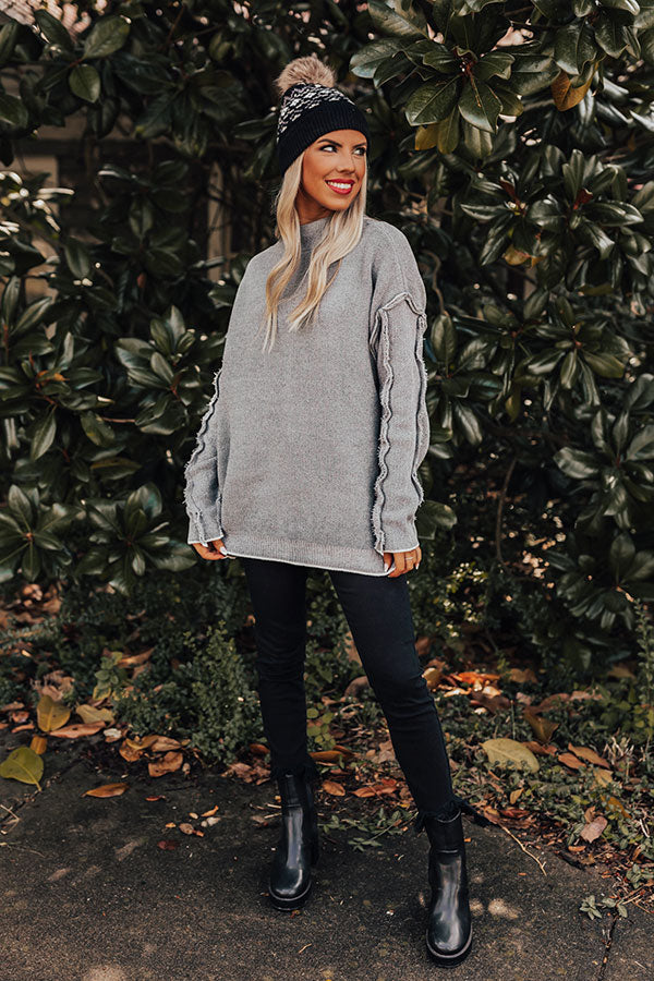 Haute Tea Chenille Sweater In Grey Image - 2