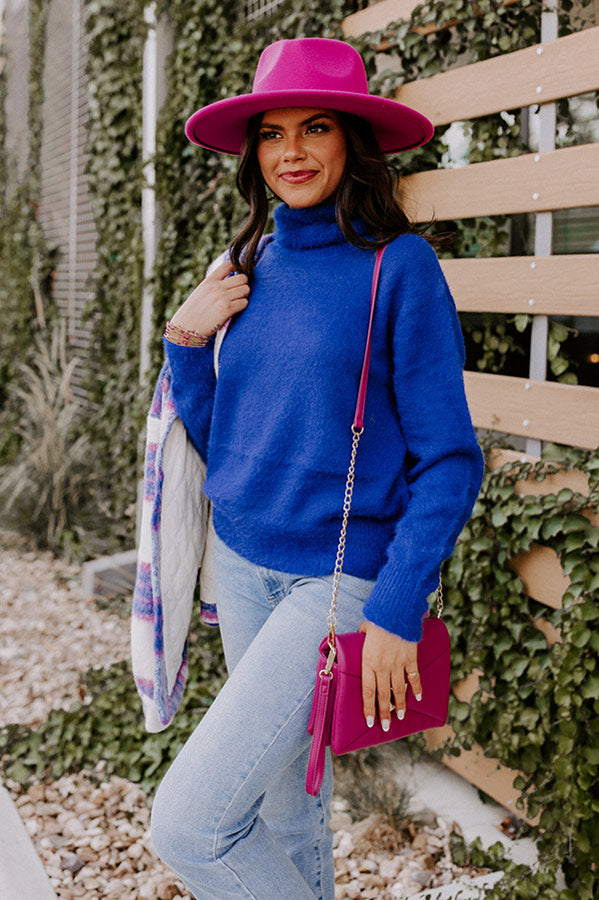 Boston Chill Eyelash Knit Sweater In Royal Blue Image - 5